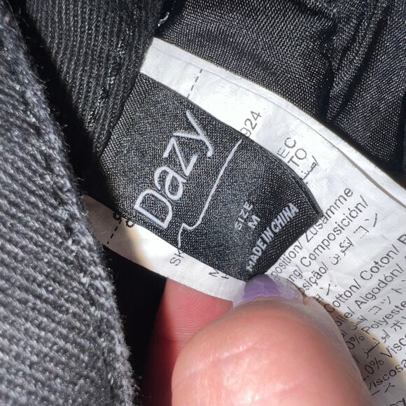 Dazy Black High Rise Wide Leg Denim Jean Pants Size Medium - Picture 5 of 6